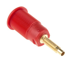 Gniazdo bananowe Żeński Połączenie lutowane typ Gniazdo bananowe Czerwony 32A Staubli rozmiar 4 mm