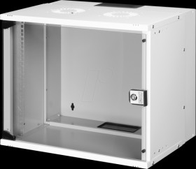 DN-49204 19" wall-mounted housing, Flatpack, 9U, 327mm depth, gray