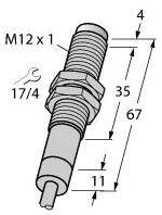 Turck Czujnik indukcyjny nie podtynkowy PNP, Zamykający NI4-EM12WD-AP6/S929
