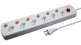 Listwa zasilająca, 10A, 250 V, 6 wtykowa Typ J - szwajcarskie dł. kabla 1.5m Szwajcarski typu J