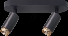 LX300231 Schwenkbarer LED Aufbauspot GU10, 2-flammig, schwarz/gold, IP20,