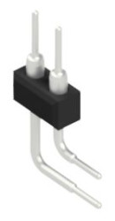 Pin header, 2 pole, pitch 2.54 mm, angled, black, MK2512Z