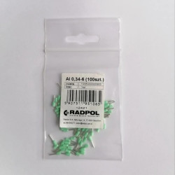 Końcówka tulejkowa izolowana HI 0,34/6 (100szt.) zielona