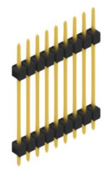 Pin header, 9 pole, pitch 2.54 mm, straight, black, SL52239G