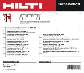 Naklejka identyfikacyjna, oznaczenie zabezpieczeń ogniochronnych QR (2000) mały