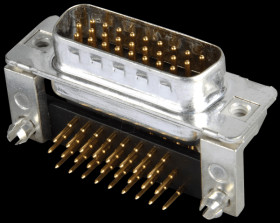 163A17779X D-SUB plug, high density, 26-pin, print, angled
