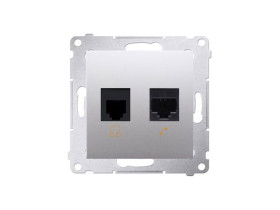 SIMON 54 Gniazdo telefoniczno/komputerowe RJ12/RJ45 kat.5e srebrny mat D5T.01/43 KONTAKT SIMON