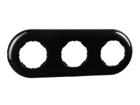 Ramka potrójna do serii Retro, plastikowa czarna