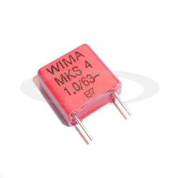 1uF 63VDC R=10mm kondensator poliestrowy MKS-4 WIMA
