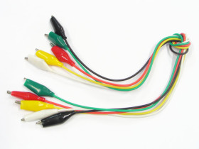 Zestaw zacisków krokodylkowych 25mm z przewodami