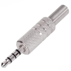 Wtyk JACK 2,5mm 4-polowy, obudowa metalowa niklowana JW810