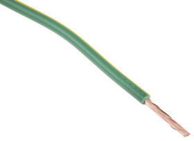 Przewód montażowy 2,5 mm² Zielony/Żółty RS PRO PVC 13 AWG 750 V dł. 100m 50/0,25 mm +70°C BS 6004, zgodność z RoHS