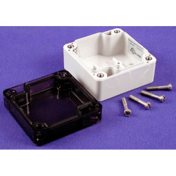 Hammond 1554B2GYSL Watertight PC Enclosure Smoked Lid 65 x 65 x 40 Grey