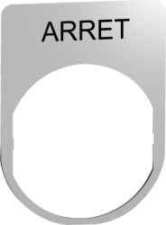 Label holder, printed with “ARRET”, for Harmony XB4/XB5, ZBYM2104