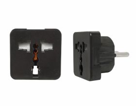 Przejście AC, wtyk PL - gniazdo uniwersalne, czarne