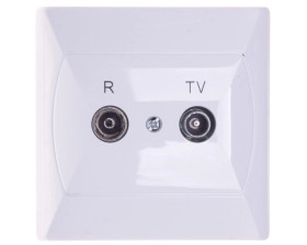 AKCENT Gniazdo antenowe RTV zakończeniowe 10dB białe GPA-10APZ/00