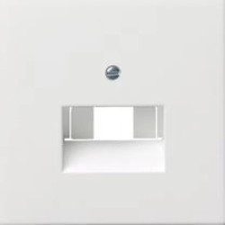 GIRA F100 Element centralny gniazda telefonicznego i komputerowego pojedynczego i podwójnego biały połysk