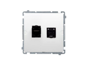 SIMON BASIC Gniazdo podwójne komputerowe (Moduł) RJ45 kat.6 białe BM62E.01/11 KONTAKT SIMON