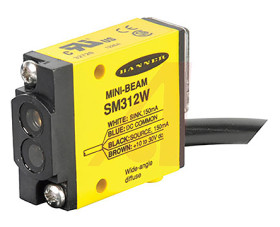 Czujniki fotoelektryczne Typu dyfuzyjnego w obudowie prostokątnej Banner NPN/PNP zakres 130 mm LED