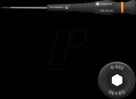 6-632 ESD hexagon allen key, 0.9 mm