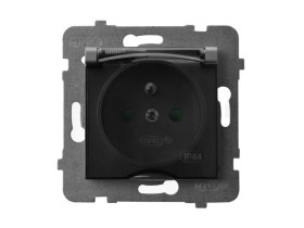 ARIA Gniazdo hermetyczne z uziemieniem IP-44 z przesłonami torów prądowych wieczko przezroczyste szary mat GPH-1UZP/m/70/d OSPEL