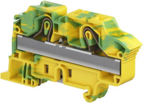 PI spring terminal block, push-in spring connection, 16 mm², 2 pole, 8 kV, yellow/green, 1SNK712150R0000