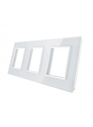 Livolo POTRÓJNA BIAŁA RAMKA SZKLANA 222 x 80mm Livolo-GPF-3-61