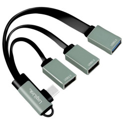 LogiLink UA0361 USB-C hub Silver 3 ports USB 3.2 Gen 2 multiport splitter