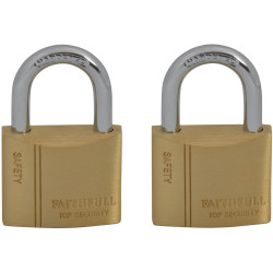 Faithfull BC04 Brass Padlock Keyed Alike 2 x 40mm