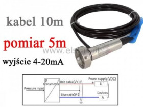 Sonda do ścieków; hydrostatyczna; 5m; L=10m; 20mA
