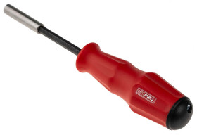 Śrubokręt z wymiennymi końcówkami, dł. ostrza: 100 mm, mat. łopatki: Stal chromowo-wanadowa, mat. uchwytu: PP,