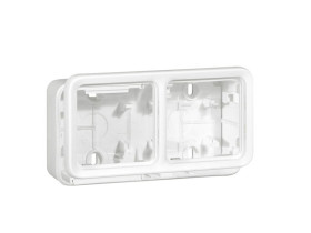 PLEXO55 Puszka 2 podwójna pozioma antybakteryjna biała 070742 LEGRAND