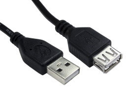 Kabel USB Złącze A USB A Złącze B USB A dł. 500mm Przewód USB USB 2.0 kolor: Czarny