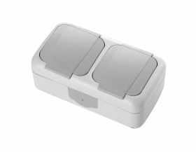 Gniazdo VIKO z uziemieniem i klapką natynkowe podwójne