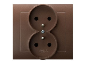 KIER Gniazdo podwójne z uziemieniem brązowy metalik GP-2WZ/52 OSPEL