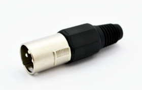 Wtyk mikrofonowy na przewód XLR 3 pin czarny MW020