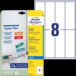 J8875-5 Magnetic signs, 50 x 140 mm, inkjet, A4, 40 labels