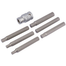 Draper Expert 83564 6mm - 12mm Hexagon Bit Set and Holder 1/2&quot; Sq. Dr. (7 Piece)