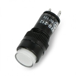 Kontrolka 12V DC - 12mm - biała