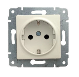 VENA Gniazdo pojedyncze z/u Schuko z przesłonami krem 510341