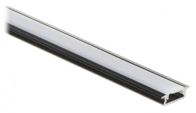 Profil z kloszem do taśm LED PR-LED/RB/2M wpuszczany czarny