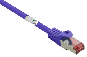 kabel LAN Renkforce RF-4724916, 1 szt., RJ45, CAT 6, S/FTP, 0.50 m, fioletowy