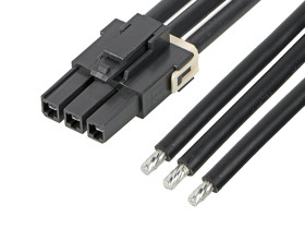 Kabel przewód-płytka, Mega-Fit, 600 V, 25 A, raster: 5.7mm, 300mm, Cyna, Czarny