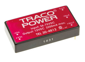 Przetwornica DC-DC, 30W, Uwe 36 → 75 V DC, Uwy 12V dc, Iwy 2.5A, TRACOPOWER