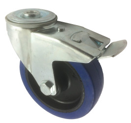 Koło samonastawne średnica kabla 125mm Płyta RS PRO 150kg wysokość całkowita 154mm