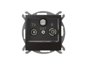 IMPRESJA Gniazdo antenowe RTV-SAT przelotowe antracyt GPA-YSP/m/50 OSPEL