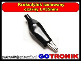 Krokodylek izolowany czarny L=35mm