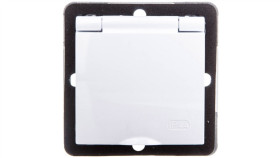 Impresja Gniazdo Bryzgoszczelne Z/U Ip44 Z Przesłonami Klapka Biała...