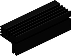 Extruded heatsink, (L x W x H) 84 x 30 x 28 mm, 9.1 to 4.9 K/W, black anodized, 10019160