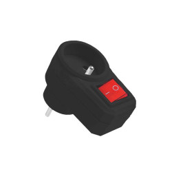 Rozgałęźnik elektryczny 230V 1 gniazdo z wyłącznikiem czarny